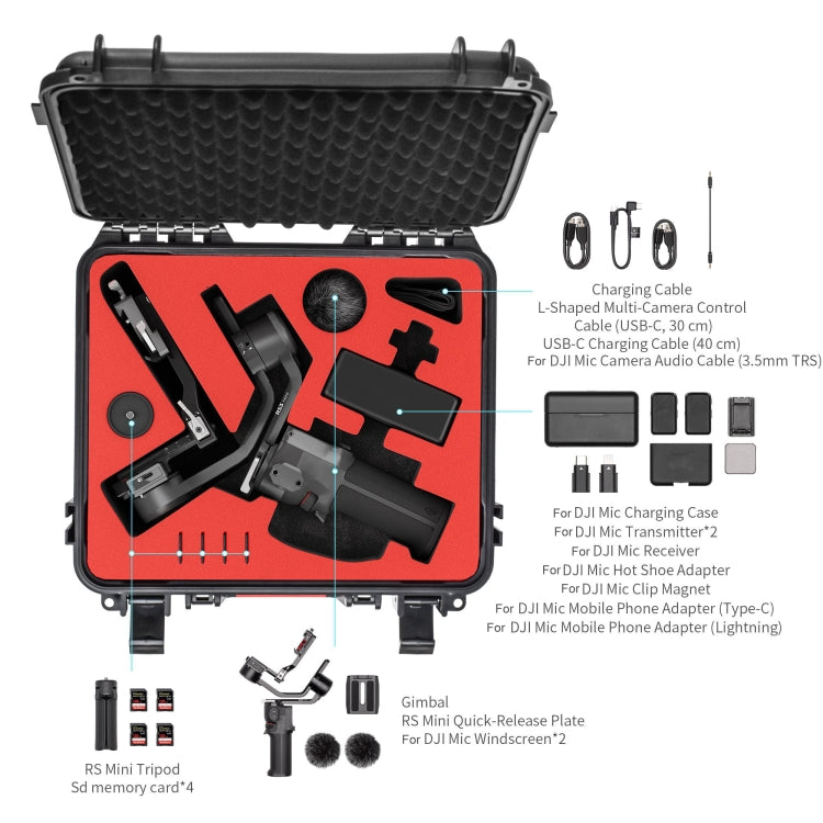 For DJI RS 3 Mini STARTRC ABS Waterproof Shockproof Suitcase Portable Storage Box, For DJI RS 3 Mini