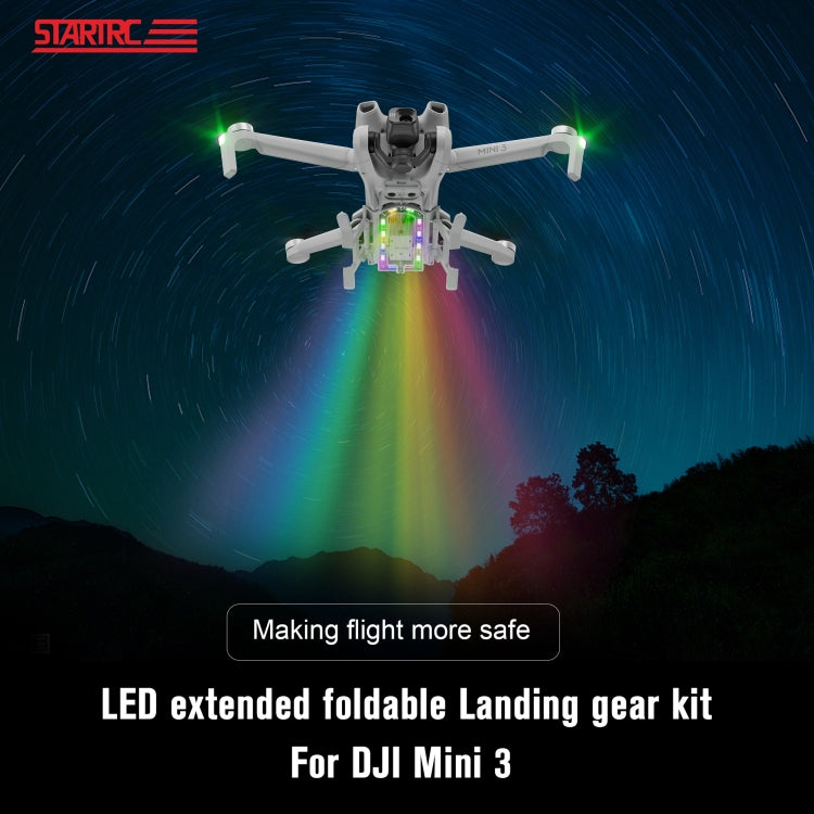 For DJI Mini 3 STARTRC LED Light Folding Anti-fall Heightened Landing Gear Training Rack, LED Light Rack For DJI Mini 3