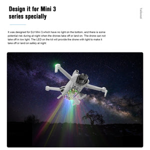 For DJI Mini 3 STARTRC LED Light Folding Anti-fall Heightened Landing Gear Training Rack, LED Light Rack For DJI Mini 3