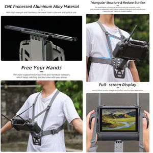 For DJI RC Plus Sunnylife Remote Control Waist Support Bracket Chest Strap, For DJI RC Plus