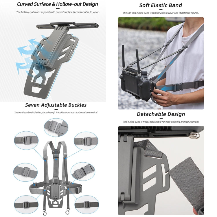 For DJI RC Plus Sunnylife Remote Control Waist Support Bracket Chest Strap, For DJI RC Plus