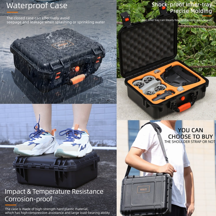 For DJI Neo Sunnylife Safety Carrying Case Large Capacity Waterproof Shock-proof Hard Travel Case, For DJI Neo AQX-17