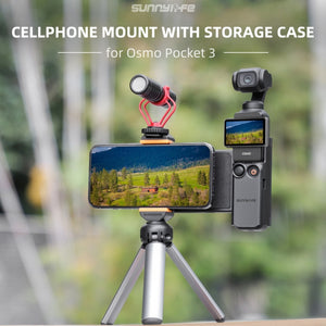 For DJI OSMO Pocket 3 Sunnylife OP3-AD744 Expanded Phone Clamp Holder with Storage Case, OP3-AD744