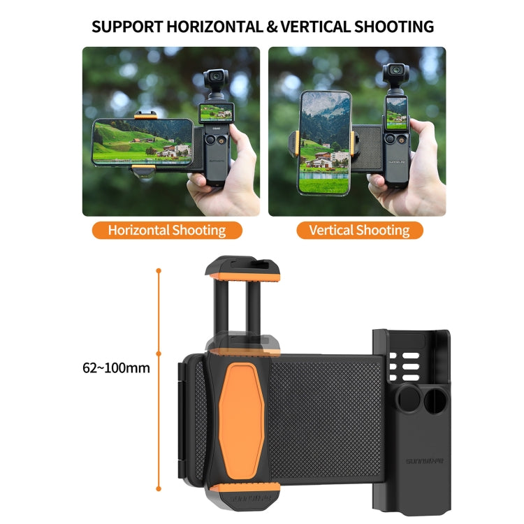 For DJI OSMO Pocket 3 Sunnylife OP3-AD744 Expanded Phone Clamp Holder with Storage Case, OP3-AD744