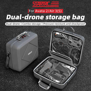 For DJI Air 3 / Air 3S / Avata 2 STARTRC Dual-Drone Shoulder Storage Bag PU Handbag, For DJI Air 3 / Air 3S / Avata 2