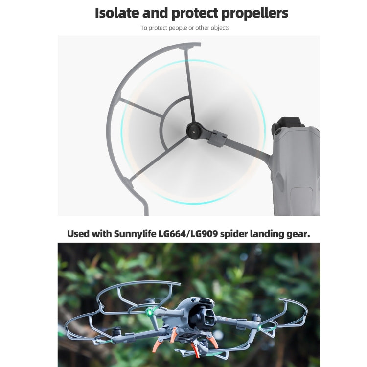 For DJI Air 3S / 3 Sunnylife Propellers Guard Protector Integrated Shielding Rings Quick Release Anti-Collision Props Safe Ring