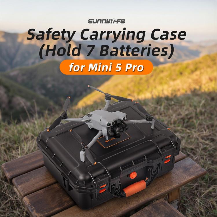 For DJI Mini 5 Pro Sunnylife Safety Hard Travel Bag Large Capacity Waterproof Shock-proof Box