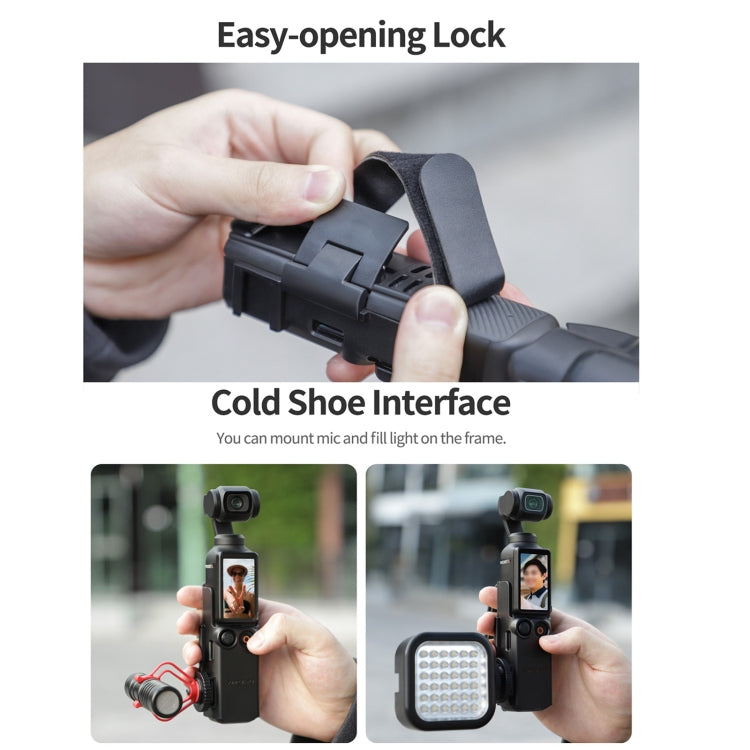 For DJI OSMO Pocket 3 Sunnylife Hand Band Protective Frame Cold Shoe Extension Handle Cover, Extension Frame