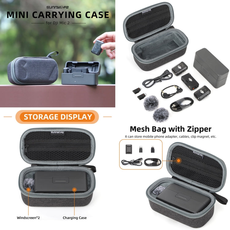 For DJI Mic 2 Sunnylife B770 Mini Carrying Case Wireless Microphone Storage Bag, For DJI Mic 2