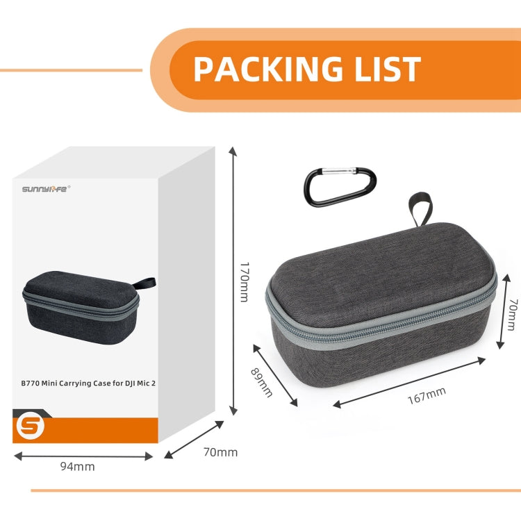 For DJI Mic 2 Sunnylife B770 Mini Carrying Case Wireless Microphone Storage Bag, For DJI Mic 2