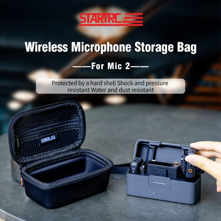 For DJI MIC 2 STARTRC Diamond Texture PU Portable Carry Case with Carabiner & Strap, For DJI MIC 2