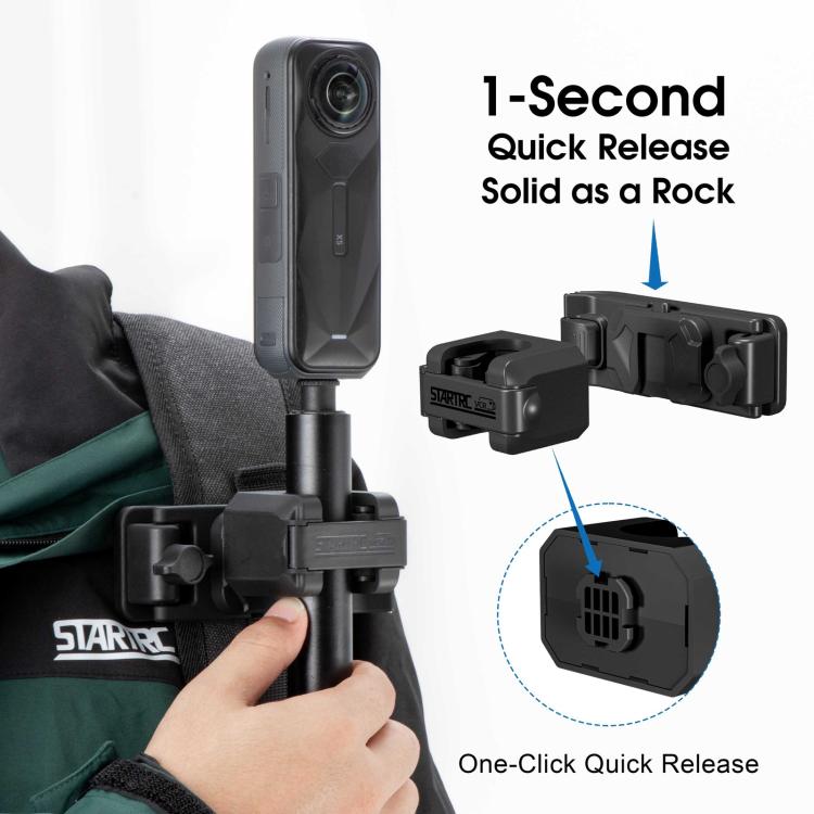 STARTRC Quick-Release Backpack Mount Clip Bracket for Selfie Stick or Action Camera