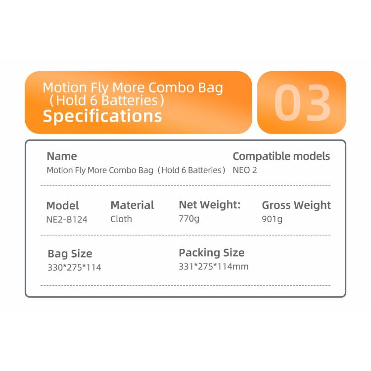 For DJI Neo 2 Sunnylife Portable Carrying Box Shoulder Bag Motion Fly More Combo Bag