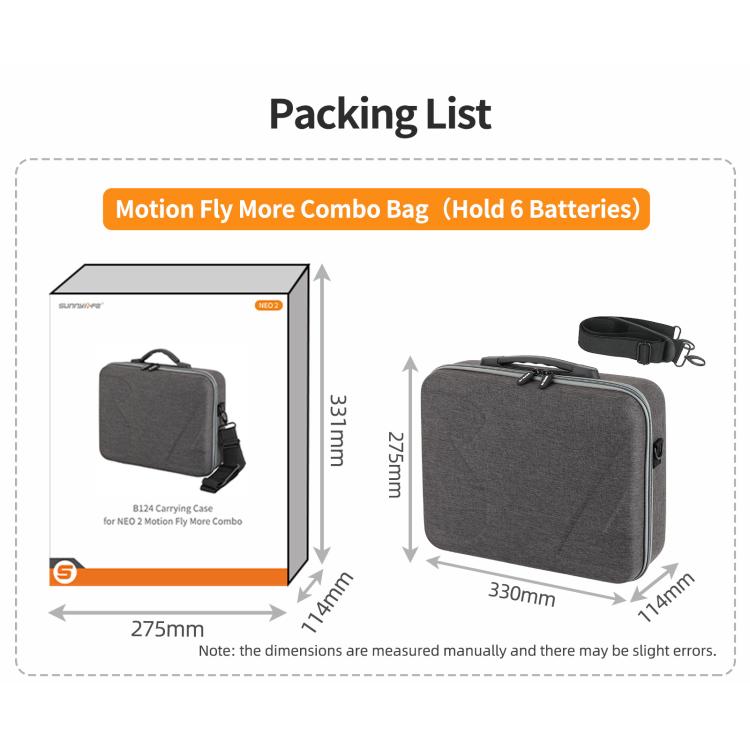 For DJI Neo 2 Sunnylife Portable Carrying Box Shoulder Bag Motion Fly More Combo Bag