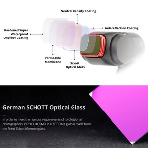 4 PCS PGYTECH P-18C-014 ND/PL Profession Diving Color Lens Filter for DJI Osmo Pocket, P-18C-014
