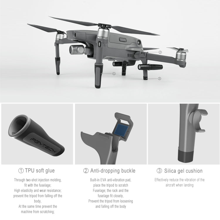 PGYTECH P-HA-030 LED Night Flight Light Shock Absorption Landing High Stand for DJI Mavic 2, P-HA-030 For DJI Mavic 2