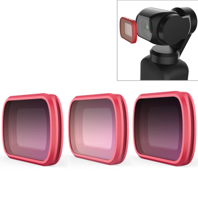 3 PCS PGYTECH P-18C-015 Gradient Dimming Suit Profession Diving Color Lens Filter for DJI Osmo Pocket, P-18C-015