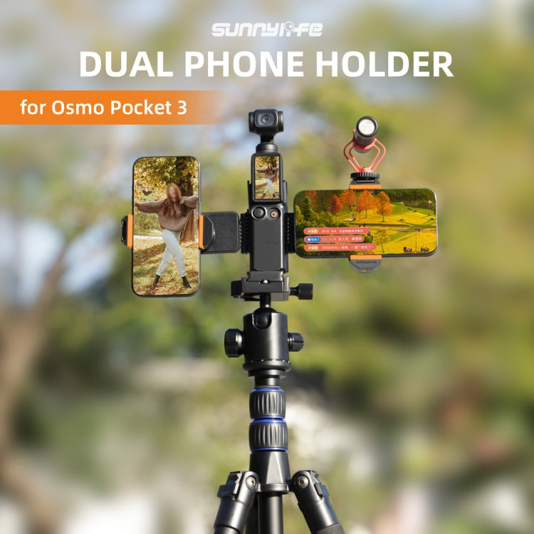 For DJI OSMO Pocket 3 Sunnylife ZJ756 Expanded Dual Phone Clamp Holder, OP3-ZJ756