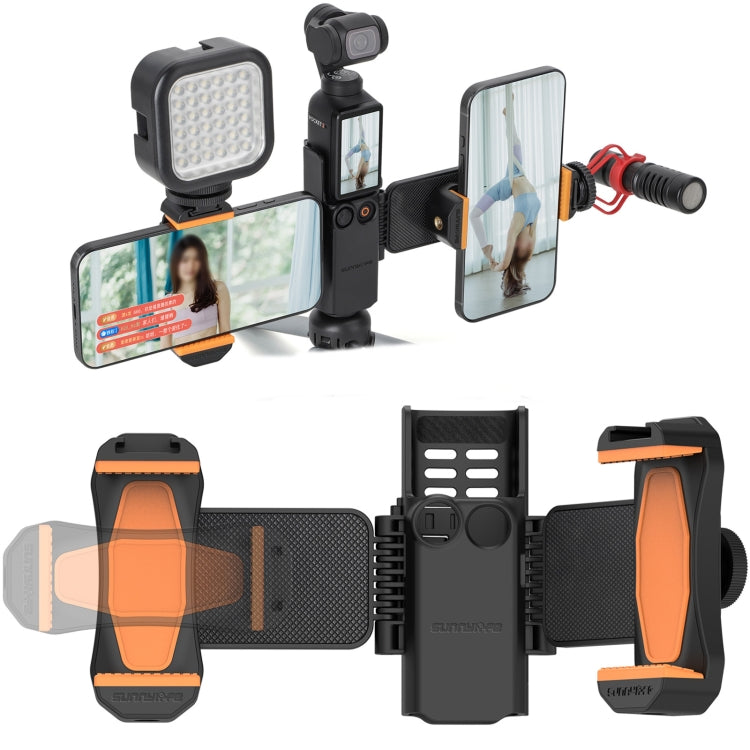 For DJI OSMO Pocket 3 Sunnylife ZJ756 Expanded Dual Phone Clamp Holder, OP3-ZJ756