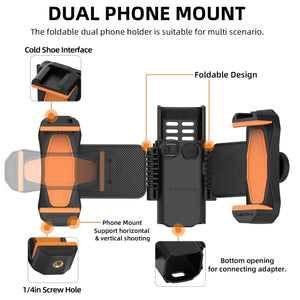 For DJI OSMO Pocket 3 Sunnylife ZJ756 Expanded Dual Phone Clamp Holder, OP3-ZJ756