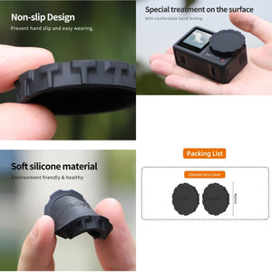 For DJI Osmo Action 3 / 4 Sunnylife 2pcs Scratch-resistant Camera Lens Cap Cover