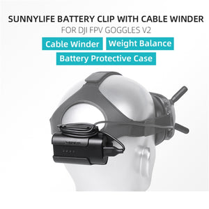 Sunnylife Battery Clip Holder Cable Management Winder Protective Case for DJI FPV Goggles V2, Sunnylife Battery Bracket