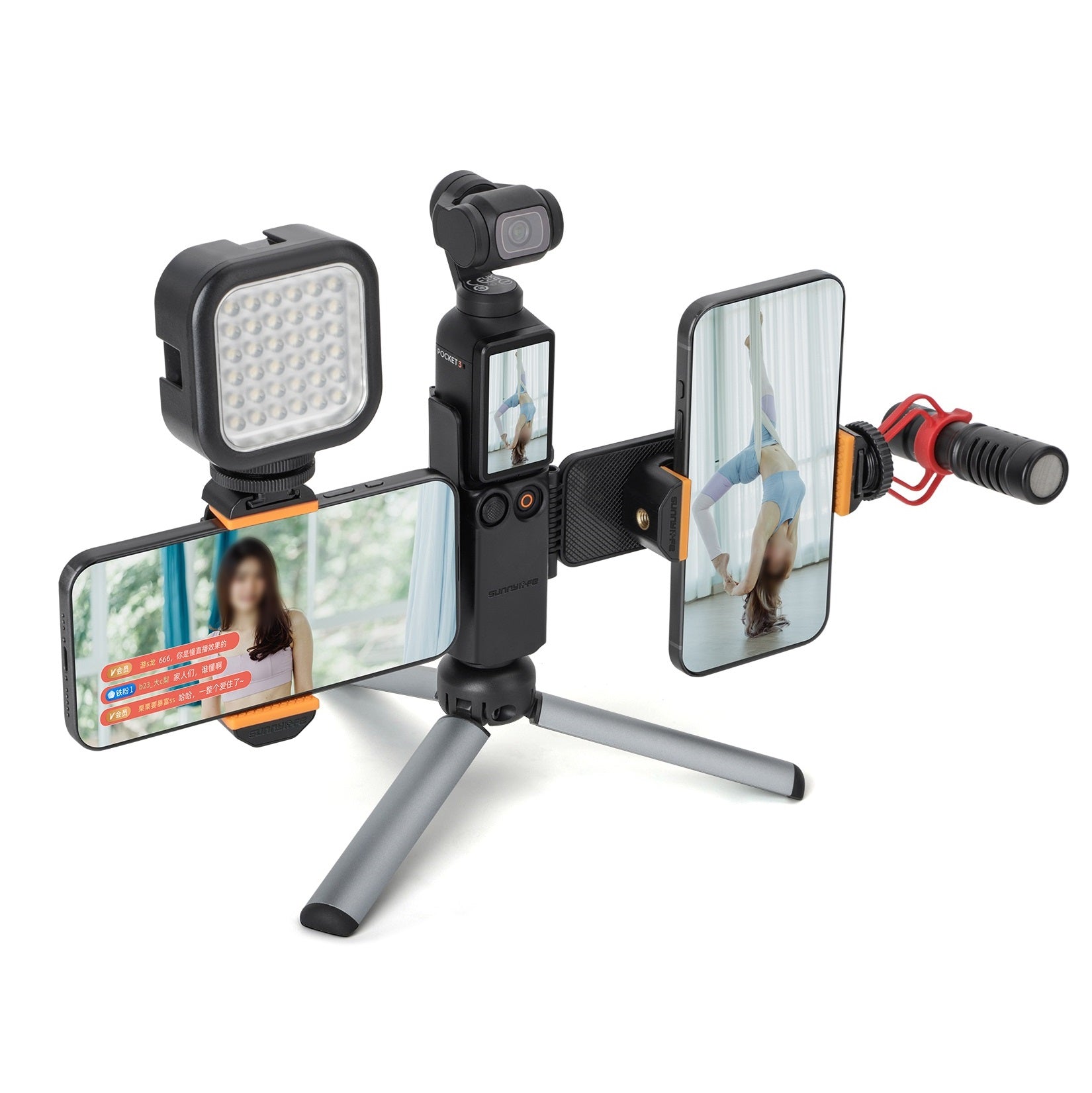 Dual Phone Vlogging Bracket Mount for Osmo Pocket 3