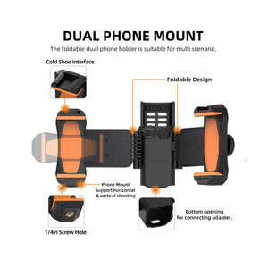 Dual Phone Vlogging Bracket Mount for Osmo Pocket 3