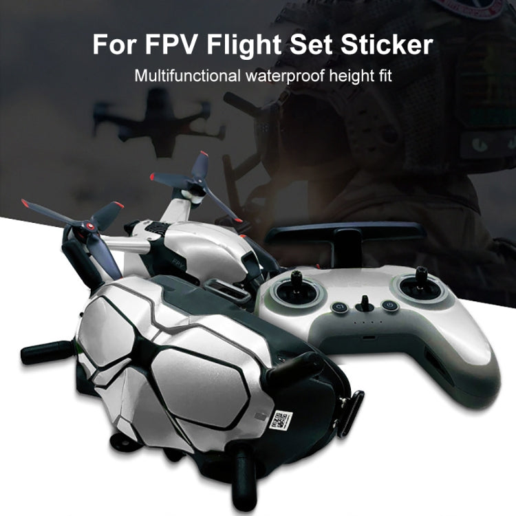 FPV-TZ-SF 4 in 1 Waterproof Anti-Scratch Decal Skin Wrap Stickers Personalized Film Kits for DJI FPV Drone & Goggles V2 & Remote Control & Rocker