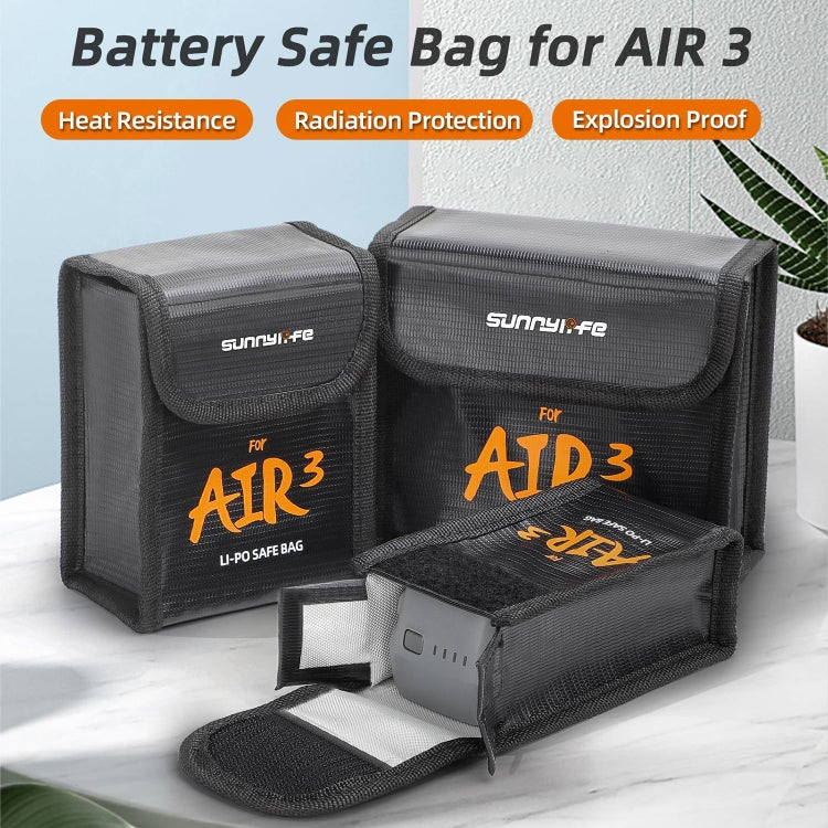 Sunnylife Battery Explosion-proof Safe Bag Protective Li-Po Safe Bag, For DJI Air 3 For 1pc Battery, For DJI Air 3 For 2pcs Batteries, For DJI Air 3 For 3pcs Batteries