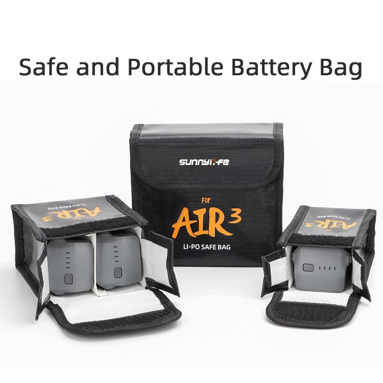 Sunnylife Battery Explosion-proof Safe Bag Protective Li-Po Safe Bag, For DJI Air 3 For 1pc Battery, For DJI Air 3 For 2pcs Batteries, For DJI Air 3 For 3pcs Batteries