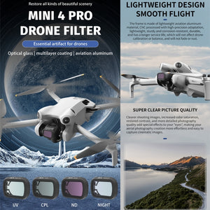 For DJI Mini 4 Pro JSR KB Series Drone Camera Lens Filter, MRC UV, CPL, ND8, ND16, ND32, ND64, ND256, ND1000, ND8PL, ND16PL, ND32PL, ND64PL, NIGHT, STAR, 3 in 1 CPL ND8 ND16, 3 in 1 ND16 ND64 ND256, 4 in 1 NDPL, 4 in 1 CPL ND16/32/64�������������������...