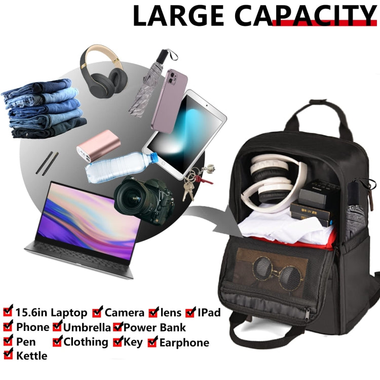 Cwatcun D78 Camera Laptop Backpack Bag, With Detachable Insert Camera Case