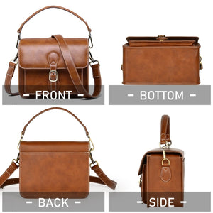 Cwatcun D80 Retro Leather Camera Shoulder Bag, 22 x 16 x 12cm Faux Leather Small, 25.5 x 18.5 x 12.5cm Faux Leather Medium, 25.5 x 18.5 x 12.5cm Cow Leather Medium