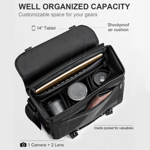 Cwatcun D85 Camera Bag Side Quick Access Camera Messenger Case Waterproof Bag, 30 x 15 x 24cm Small, 32 x 14 x 24cm Medium, 36.5 x 17 x 26cm Large, 40 x 17 x 30cm XL