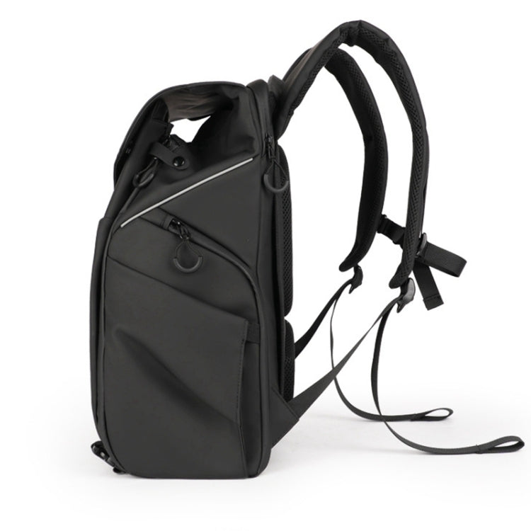 Cwatcun D89 Camera Backpack Waterproof Leather Film 15.6 Laptop Sleeve Bag, 43.5 x 33 x 22.5cm