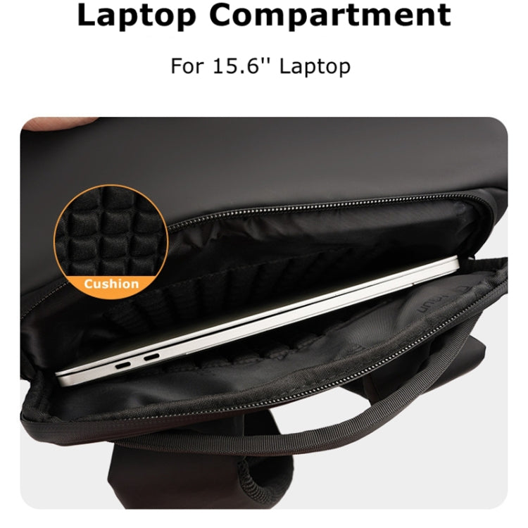 Cwatcun D89 Camera Backpack Waterproof Leather Film 15.6 Laptop Sleeve Bag, 43.5 x 33 x 22.5cm