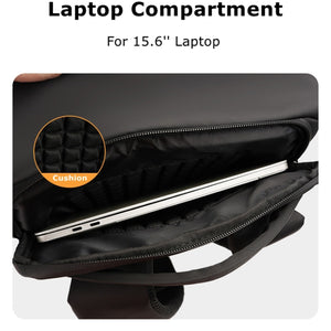 Cwatcun D89 Camera Backpack Waterproof Leather Film 15.6 Laptop Sleeve Bag, 43.5 x 33 x 22.5cm
