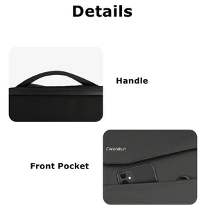 Cwatcun D89 Camera Backpack Waterproof Leather Film 15.6 Laptop Sleeve Bag, 43.5 x 33 x 22.5cm