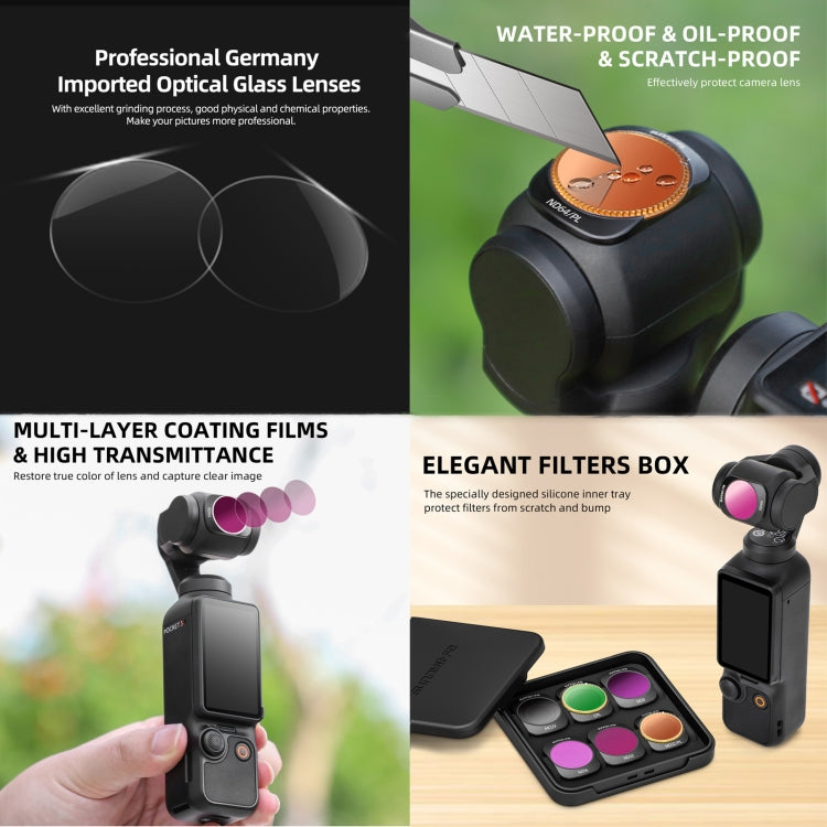 For DJI OSMO Pocket 3 Sunnylife Camera Lens Magnetic Metal Filter, MCUV, ND8, ND16, ND32, ND64, ND256, ND8PL, ND16PL, ND32PL, ND64PL, CPL, 3 in 1 CPL ND8/16, 3 in 1 ND16/64/256, 4 in 1 ND8/16/32/64, 4 in 1 ND8/16/32/64PL, 4 in 1 MCUV CPL ND32/64�������...