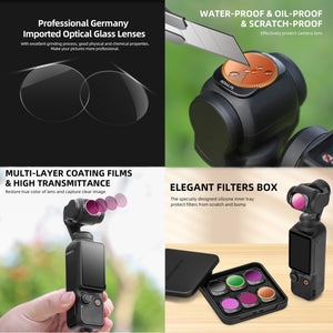 For DJI OSMO Pocket 3 Sunnylife Camera Lens Magnetic Metal Filter, MCUV, ND8, ND16, ND32, ND64, ND256, ND8PL, ND16PL, ND32PL, ND64PL, CPL, 3 in 1 CPL ND8/16, 3 in 1 ND16/64/256, 4 in 1 ND8/16/32/64, 4 in 1 ND8/16/32/64PL, 4 in 1 MCUV CPL ND32/64�������...