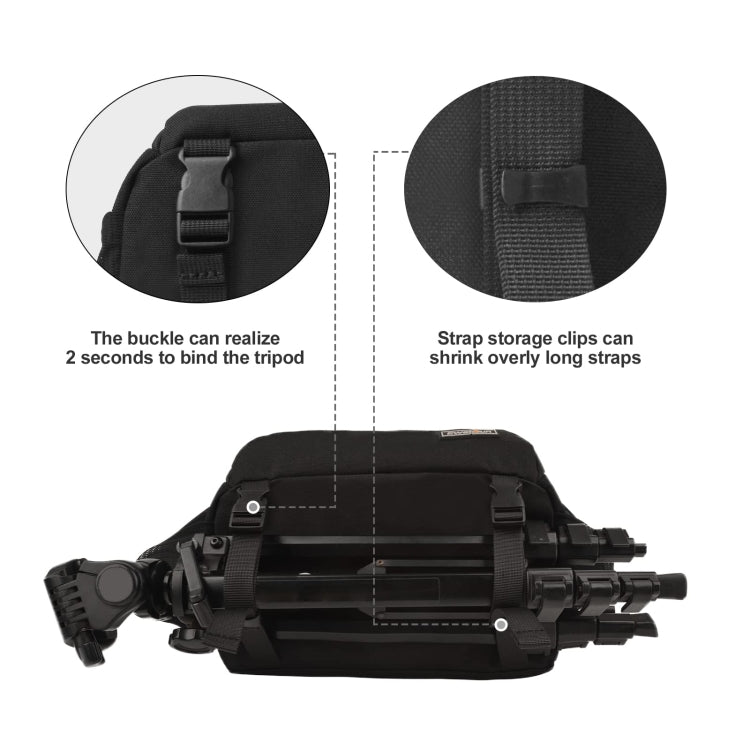 Cwatcun D67 Crossbody Camera Bag Photography Lens Shoulder Bag