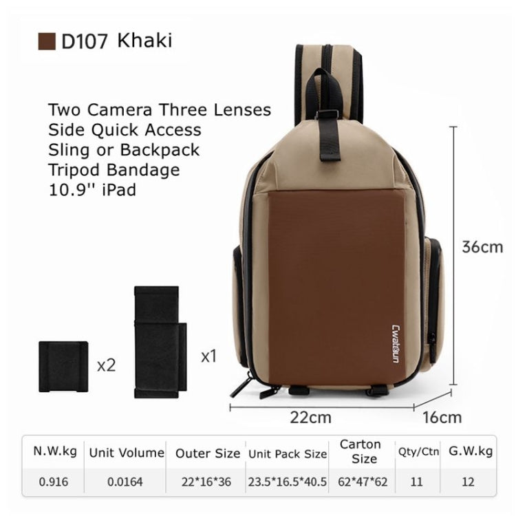 Cwatcun D107 Large Capacity Photography Backpack Shoulders Laptop Camera Bag