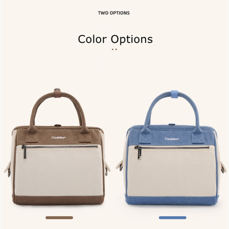 Cwatcun D112 Contrast Canvas Camera Bag One-shoulder Cross-body Tote Bag