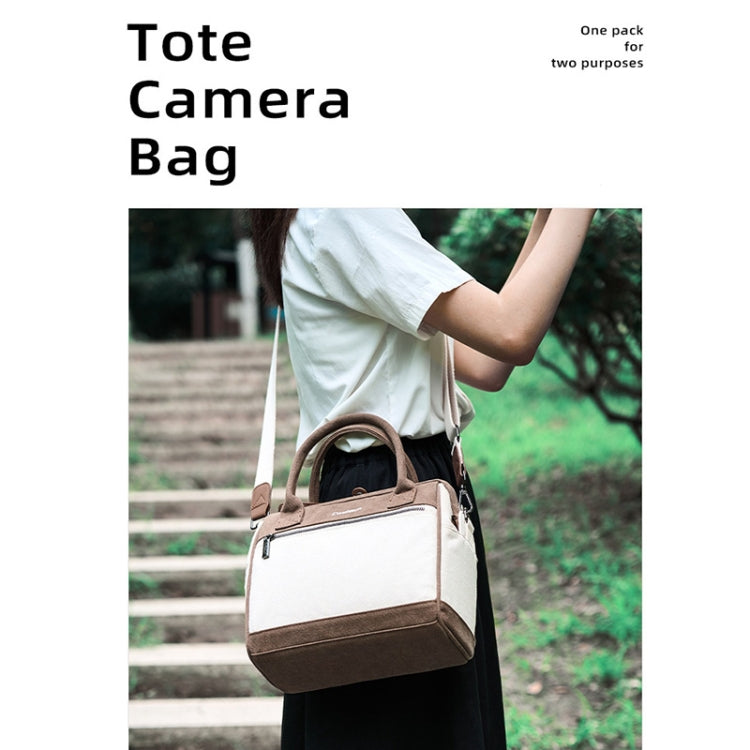 Cwatcun D112 Contrast Canvas Camera Bag One-shoulder Cross-body Tote Bag