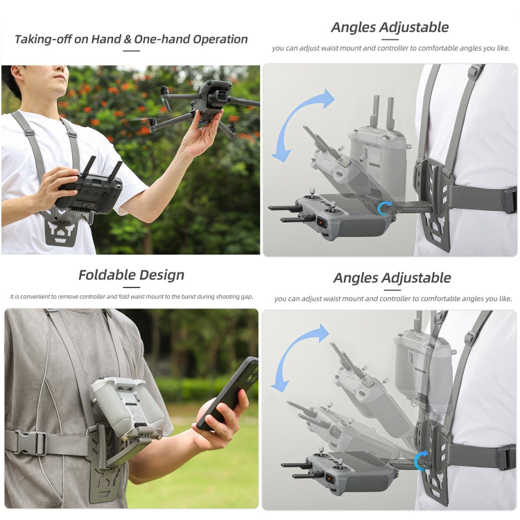 Sunnylife Remote Control Waist Support Bracket Chest Strap, For DJI RC 2 / 1, For DJI RC Pro