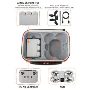 Sunnylife Drone Batteries Kit Storage Case Box Suitcase, For DJI Neo