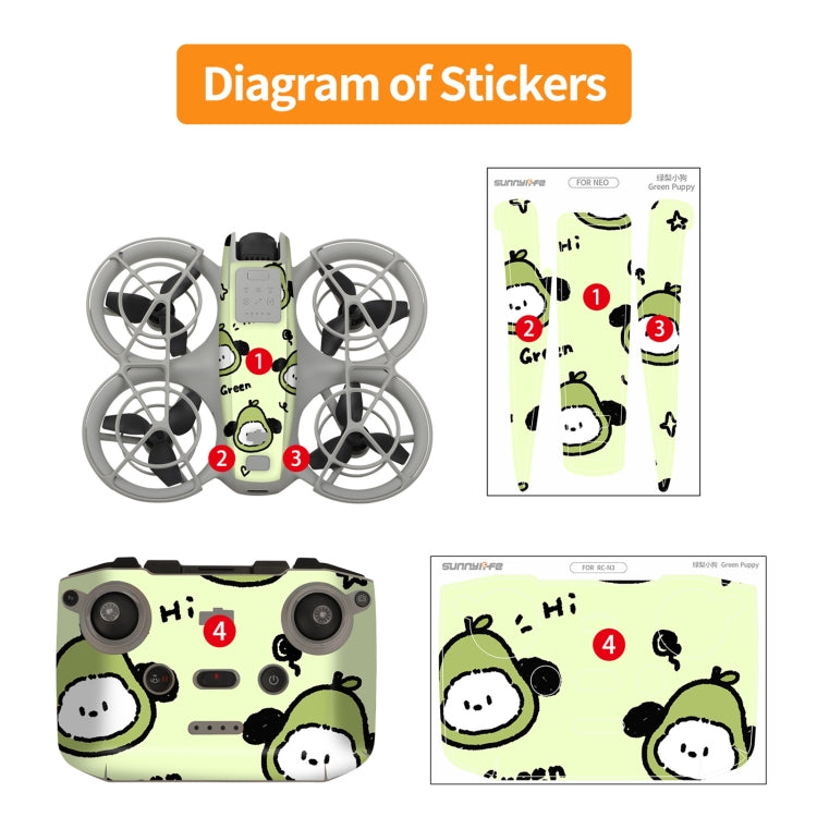 2pcs Combo Drone Body Protective Stickers, For DJI Neo