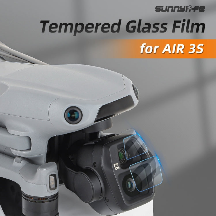 For DJI Air 3S Sunnylife Tempered Glass Film Lens Protector, 1 Set, 2 Sets