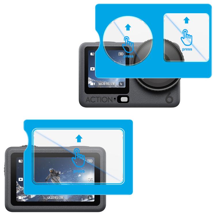 imak Tempered Glass Film with Camera Lens Film, Self-positioning Version, For DJI Osmo Action 6, For DJI Osmo Action 5 Pro, For DJI Osmo Pocket 3, For DJI Osmo Action 4
